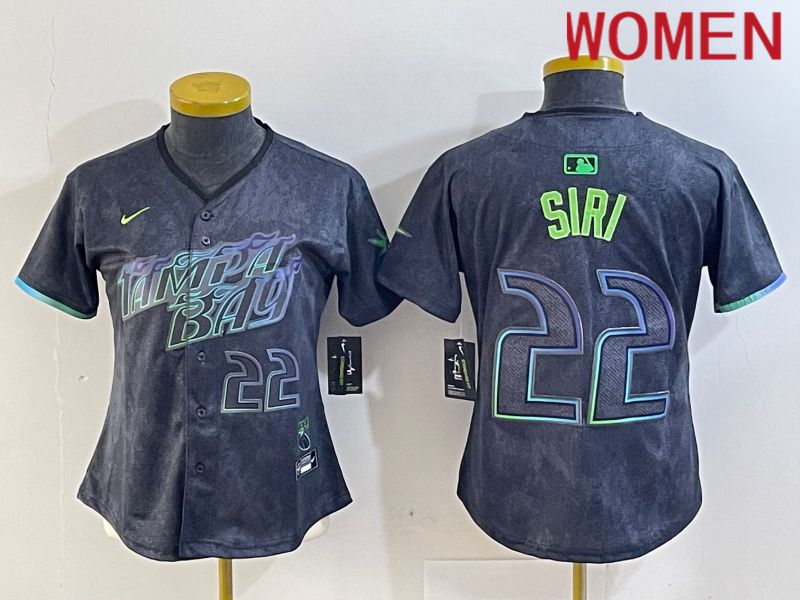 Women Tampa Bay Rays #22 Siri Black City Edition Nike 2024 MLB Jersey style 4->women mlb jersey->Women Jersey